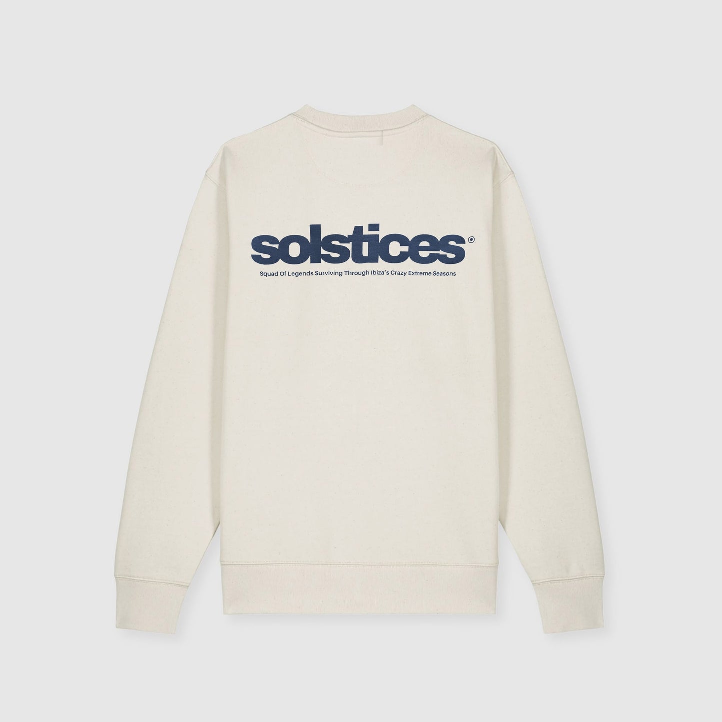 THE SOLSTICES CREWNECK - BRIGHT COTTON & OCEAN BLUE