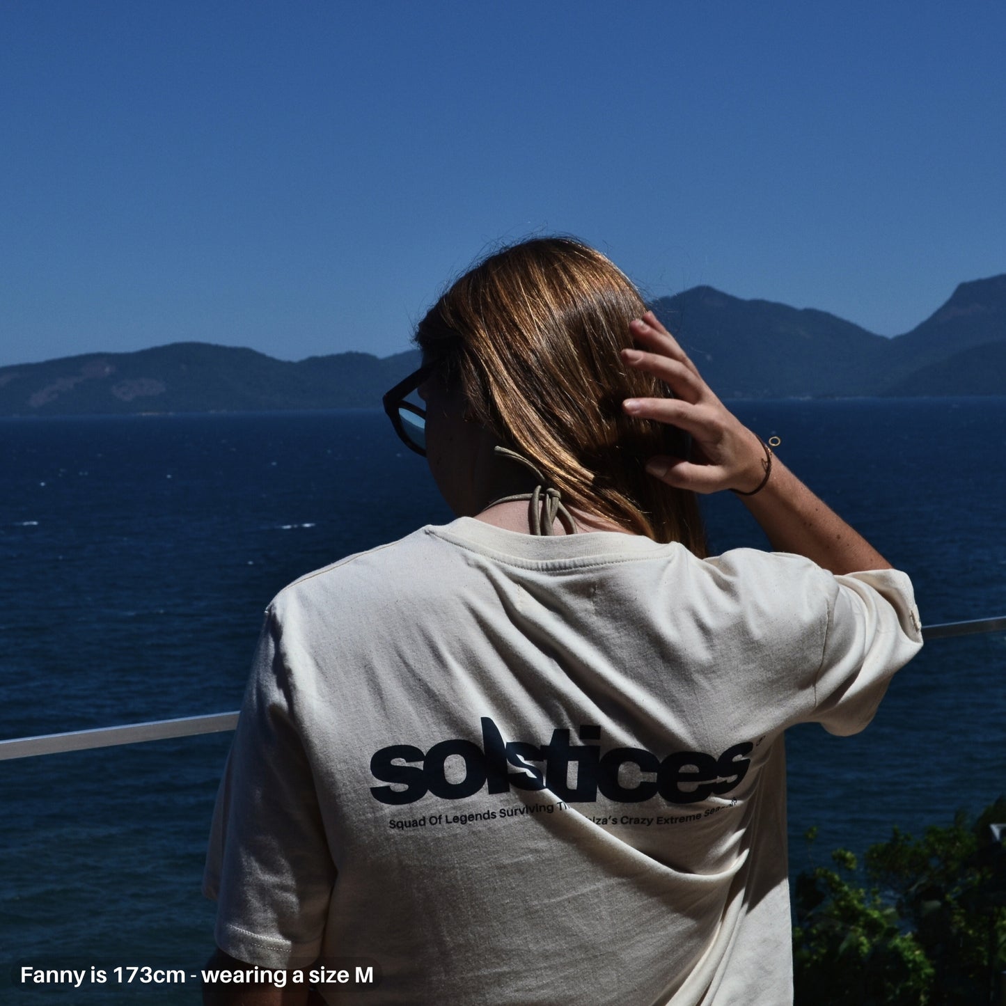 THE SOLSTICES T-SHIRT - BRIGHT COTTON & OCEAN BLUE
