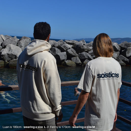 THE SOLSTICES HOODIE - BRIGHT COTTON & WET SAND