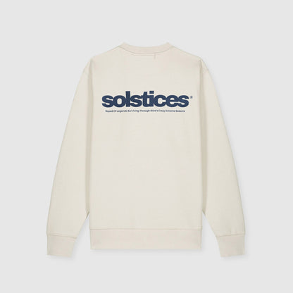 THE SOLSTICES CREWNECK - BRIGHT COTTON & OCEAN BLUE