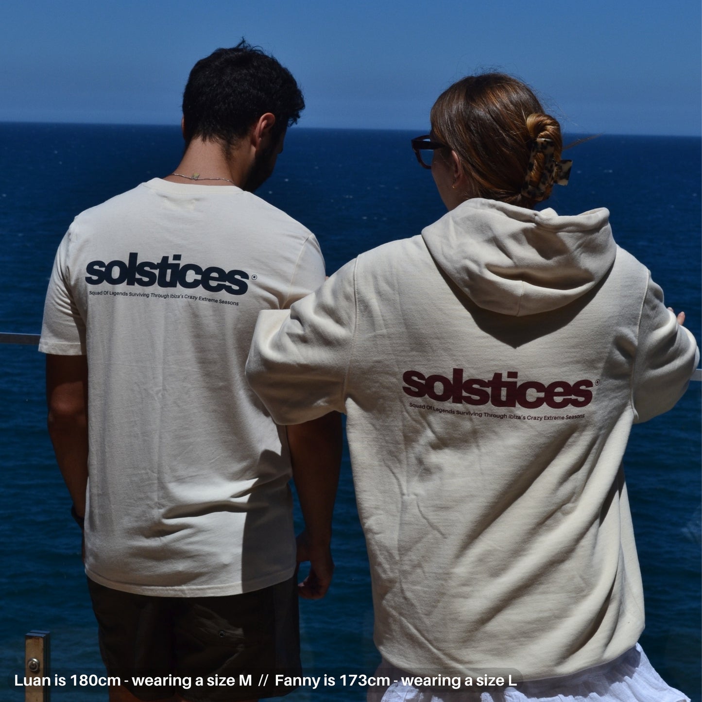 THE SOLSTICES T-SHIRT - BRIGHT COTTON & OCEAN BLUE
