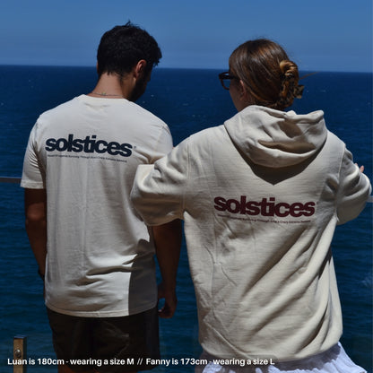 THE SOLSTICES T-SHIRT - BRIGHT COTTON & OCEAN BLUE