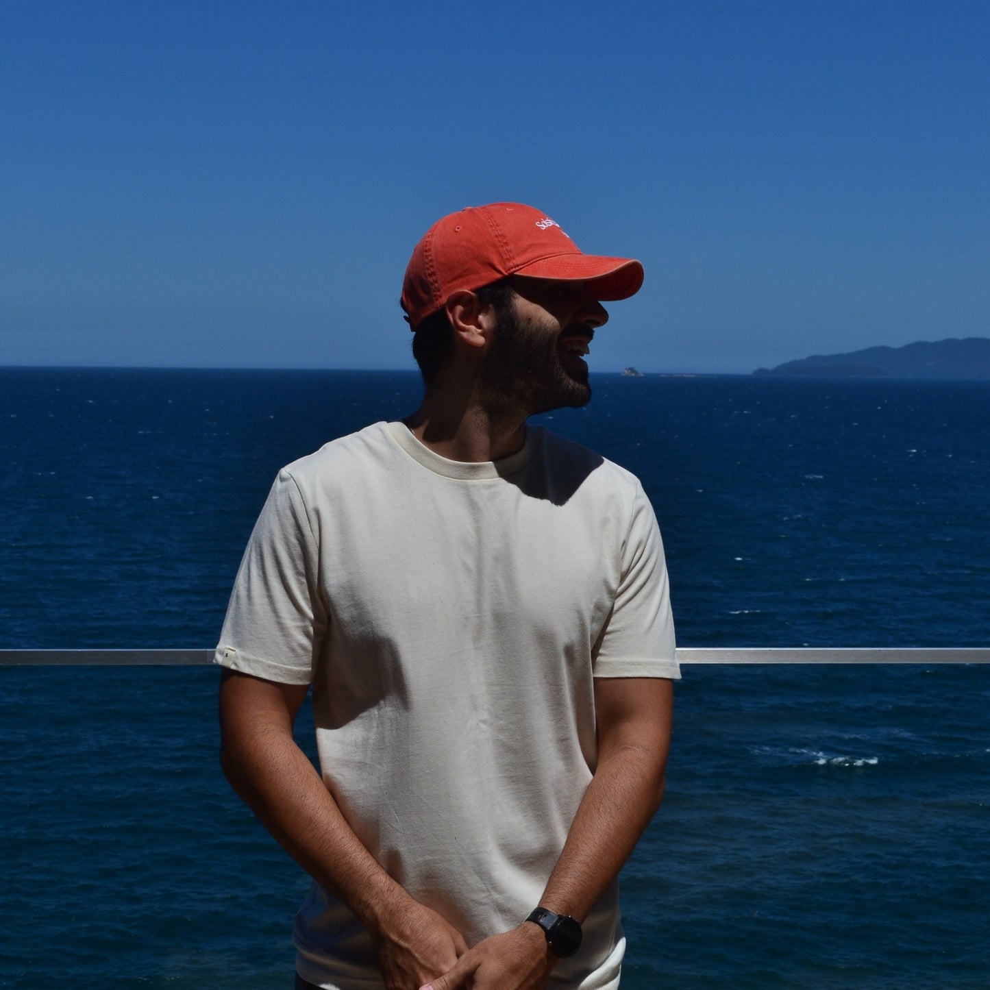 THE SOLSTICES T-SHIRT - BRIGHT COTTON & OCEAN BLUE